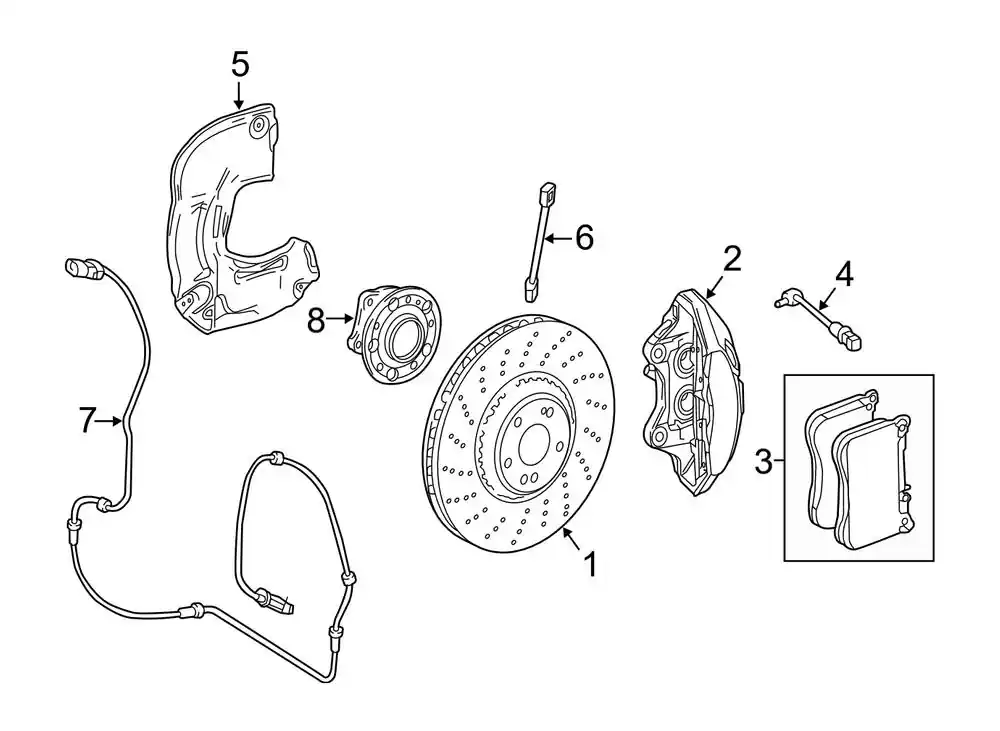 Genuine Mercedes-Benz 2224214598 - Disc Brake Caliper (Front Left) Crafted