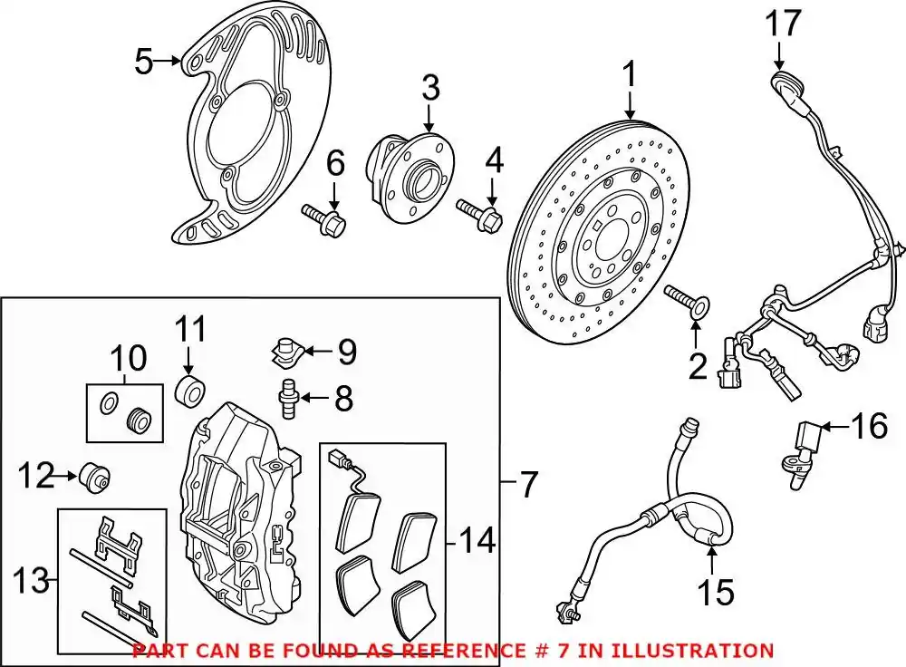 Sale Genuine VW/Audi 8V0615107E - Disc Brake Caliper (Front Left)