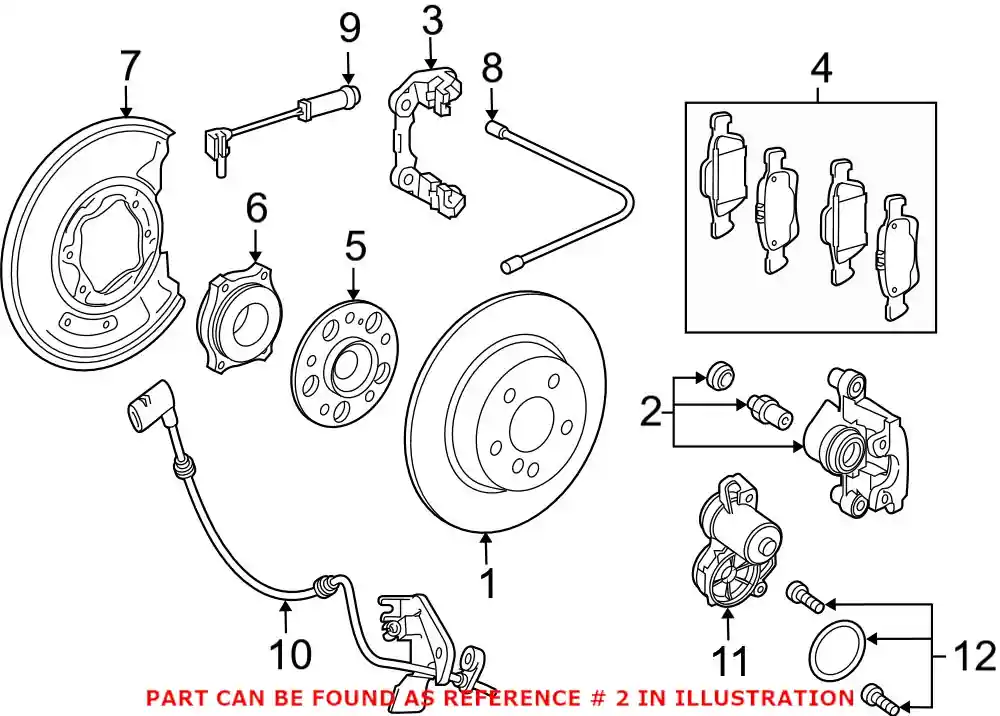 Seasonal Sale Genuine Mercedes-Benz 204423118164 - Disc Brake Caliper (Rear Left)