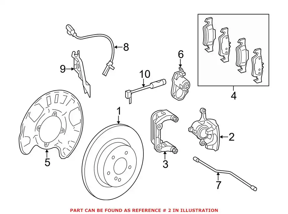 Certified Genuine Mercedes-Benz 1664230681 - Disc Brake Caliper (Rear Right)