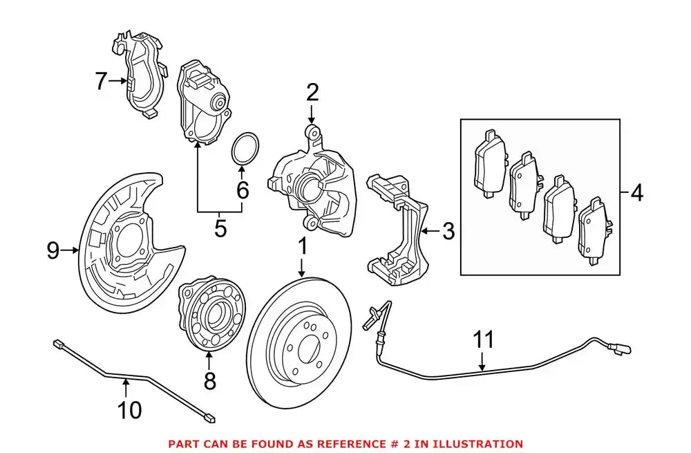 Genuine Mercedes-Benz 1764230181 - Disc Brake Caliper (Rear Left) Time-Limited