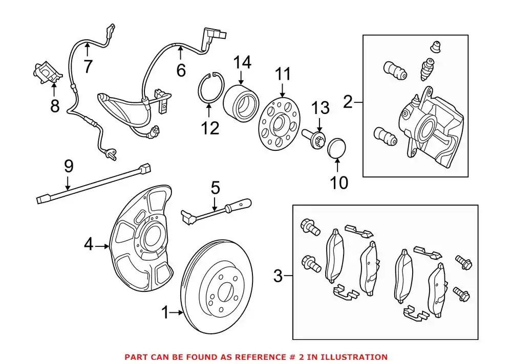 Genuine Mercedes-Benz 1974212898 - Disc Brake Caliper (Front Right) Same Day Shipping