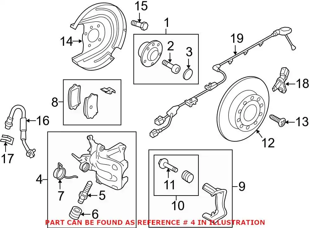 Grab Now Genuine VW/Audi 5Q0615423C - Disc Brake Caliper (Rear Left)