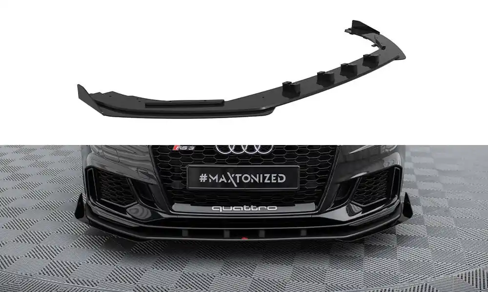 Brand New MAXTON DESIGN STREET PRO FRONT SPLITTER V.1 + FLAPS AUDI RS3 SEDAN 8V FACELIFT