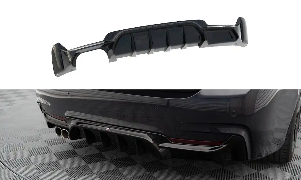MAXTON DESIGN Rear Valance BMW 4 Coupe / Gran Coupe / Cabrio M-Pack F32 / F36 / F33 (Version with exhaust on one side) Hot Deal