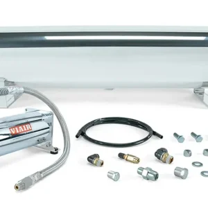 Air Lift Performance - 4 Gal. Polished Tank w/ Viair 444c chrome compressor, 1/4" & 3/8" fittings & tank mounting hardware Free Delivery