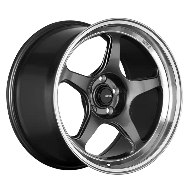 Limited Offer Konig Hyperspec 19x8.5A 5x114.3 ET42 Anthracite Metallic Wheel w/ Mirror Machined Lip (Knurled Bead)