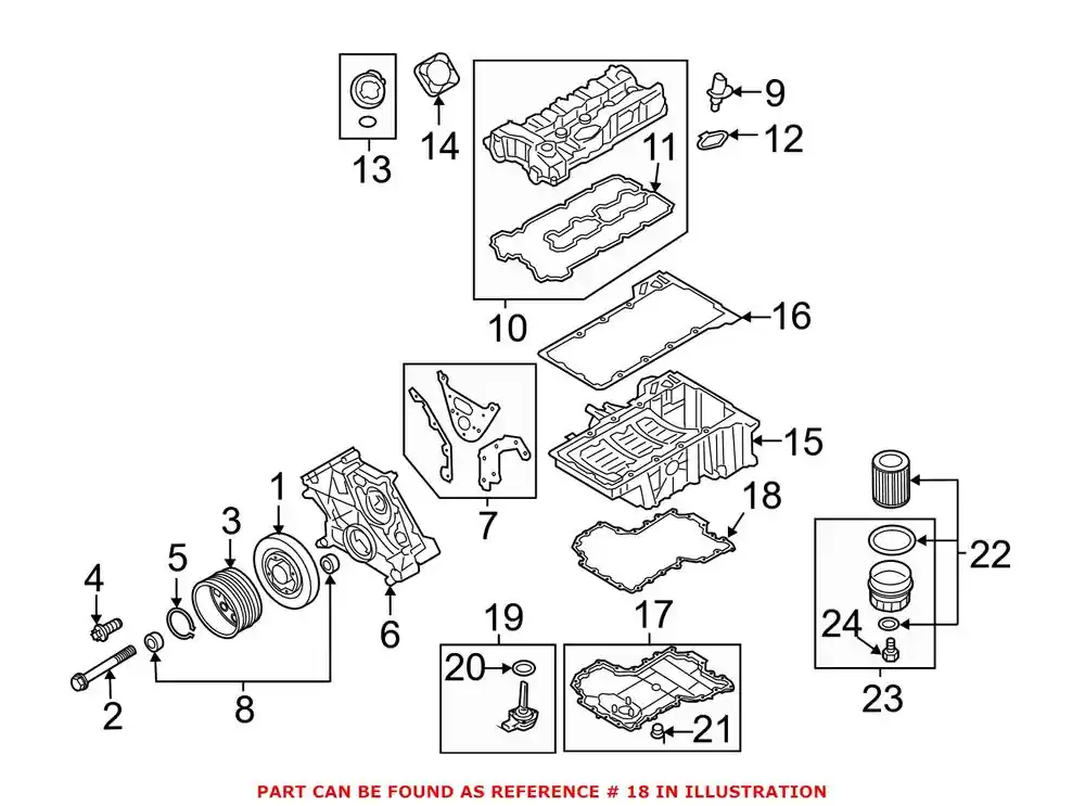 Genuine BMW 11137570705 - Engine Oil Pan Gasket (Lower) Popular