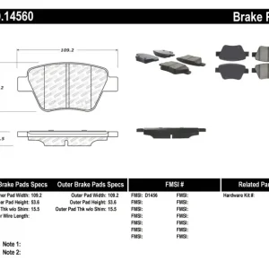 Worldwide Shipping StopTech Throtl Performance Volkswagen Rear Brake Pads - 309.14560 309.14560
