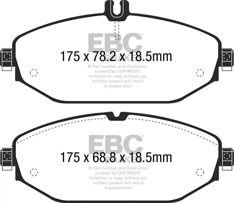 EBC Brakes Throtl Yellowstuff Brake Pad Sets Fronts Only - DP42214R DP42214R Special Offer