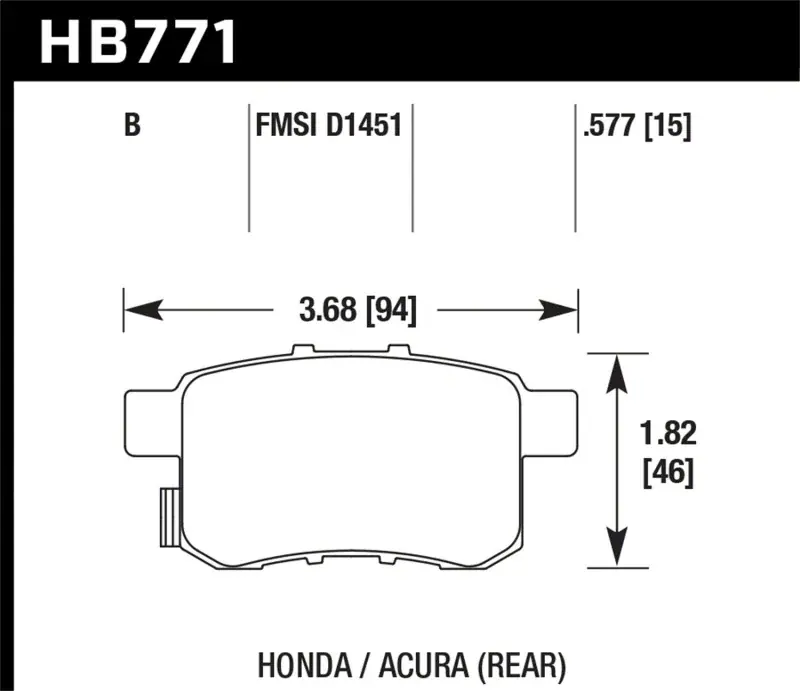 Hawk Performance Throtl 08-16 Honda Accord High Performance Street 5.0 Rear Brake - HB771B.597 HB771B.597 Shop Now