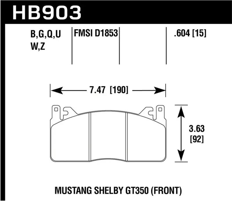 Top Pick Hawk Performance Throtl Track Only 15mm Thick DTC-70 Brake Pads - HB903U.604 HB903U.604