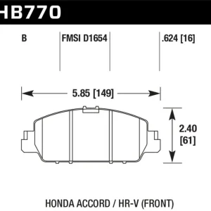 Hawk Performance Throtl 13-17 Honda Accord HPS 5.0 Front Brake Pads - HB770B.624 HB770B.624 Worldwide Shipping