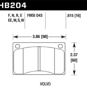 Buy Direct Hawk Performance Throtl 90-93 Volvo 240 DTC-30 Front Race Pads - HB204W.615 HB204W.615