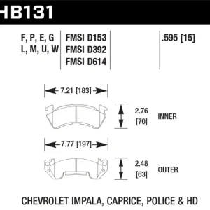 Genuine Hawk Performance Throtl C20/R20 / C2500/R2500 / C30/R30 Pickup DTC-70 Front - HB131U.595 HB131U.595