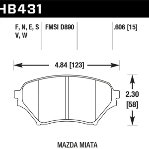 Affordable Hawk Performance Throtl 01-05 Miata w/ Sport Suspension Blue 9012 Front Brake - HB431E.606 HB431E.606