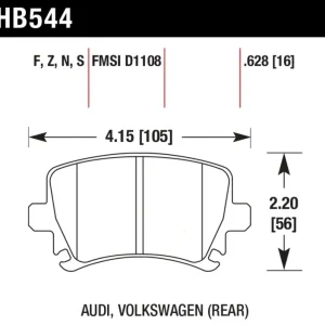 Hawk Performance Throtl A3 / A4 / A6 Quattro HPS Rear - HB544F.628 HB544F.628 Warranty Included