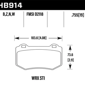 Hawk Performance Throtl 2018 Subaru WRX STI HP Plus Rear Brake Pads - HB914N.580 HB914N.580 Top Pick