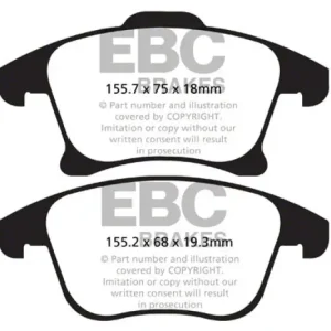 EBC Brakes Throtl Yellowstuff Brake Pad Sets Fronts Only - DP42159R DP42159R Today Only