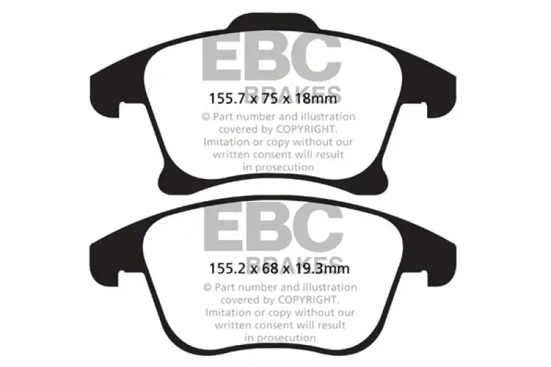 EBC Brakes Throtl Yellowstuff Brake Pad Sets Fronts Only - DP42159R DP42159R Today Only