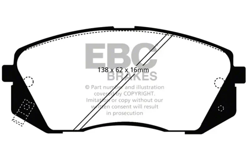 Shop Now EBC Brakes Throtl Yellowstuff Brake Pad Sets Fronts Only - DP41809R DP41809R