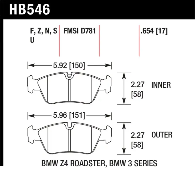 Time-Limited Hawk Performance Throtl HT-10 Street Brake Pads - HB546S.654 HB546S.654