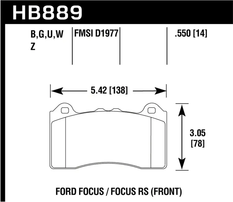 Reduced Price Hawk Performance Throtl 2017 Ford Focus DTC-70 Race Front Brake Pads - HB889U.550 HB889U.550