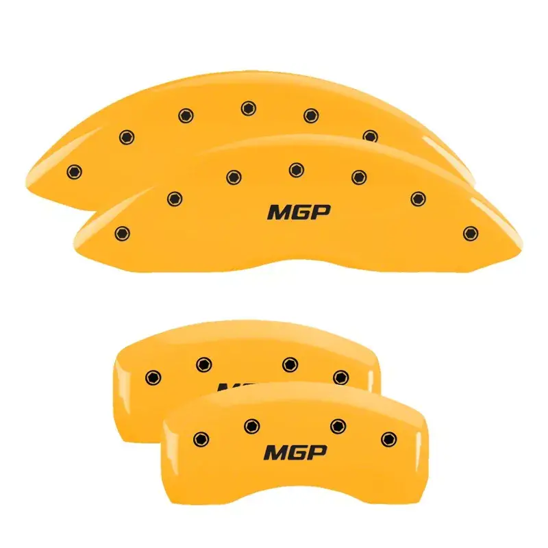 While Supplies Last MGP Throtl 4 Caliper Covers Engraved Front & Rear Yellow - 39007SYellow 39007SMGPYL