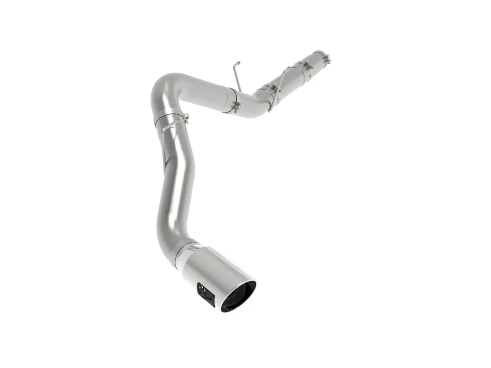 AFE Throtl LARGE BORE HD 5in 409-SS DPF-Back Exhaust w/Pol Tip - 49-42078-P 49-42078-P Warranty Included