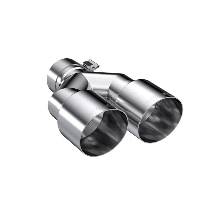 Best Seller MBRP Throtl Angled Cut Dual Round Exhaust Tip; 3.50-Inch; Polished; Driver Side T5171 (Fits 2.50-Inch Tailpipe)