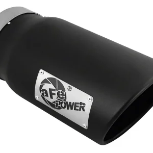 AFE Throtl MACH Force-XP 409 Stainless Steel Exhaust Tip; 6-Inch; Black 49T50601-B12 (Fits 5-Inch Tailpipe) Sale