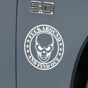 SEC10 Throtl FAFO Skull Decal; White 471680 (Universal; Some Adaptation May Be Required) Super Sale