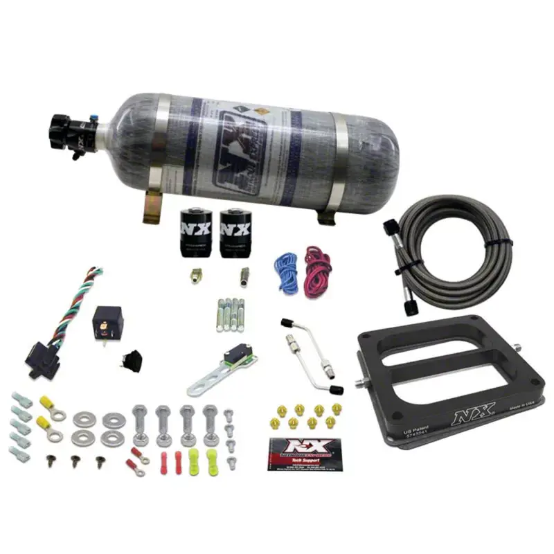 Nitrous Express Throtl Dom/Gasoline Nitrous Kit 100-500HP w/Composite Bottle - 50070-12 50070-12 Worldwide Shipping