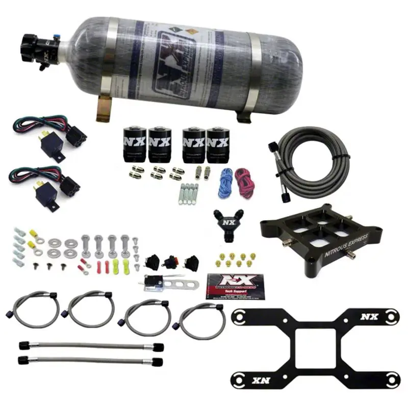 Super Sale Nitrous Express Throtl 4150 Dual Stage Billet Crossbar Nitrous Kit 50-300 - 66042-12 66042-12