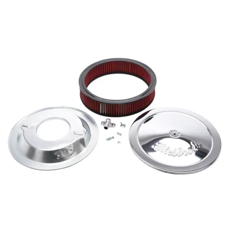 Edelbrock Throtl Pro-Flow 14-Inch Round Deep Flange Air Cleaner; Chrome 1224 Luxury