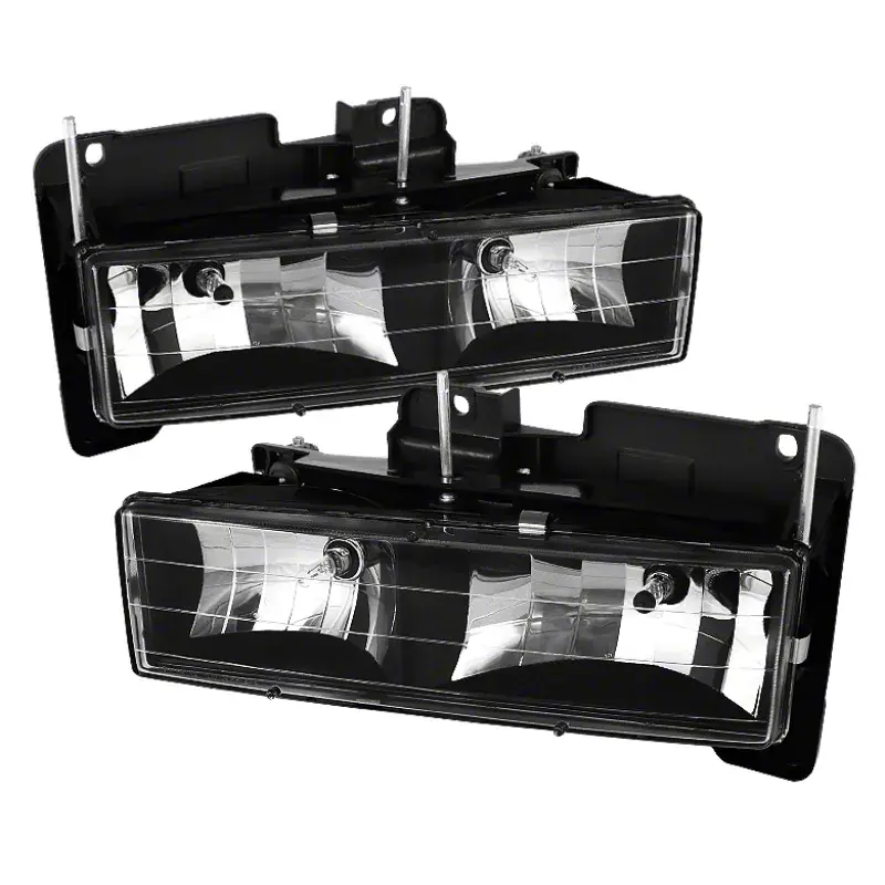 Xtune Throtl Chevy Suburban 88-98 Crystal Headlights Black HD-JH-CCK88-BK - 5069443 5069443 Free Returns